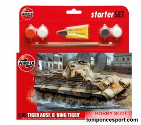 Tanque PZKW VI Ausf.B King Tiger Tank Starter Set (Pinturas + Pegamento + Pincel)