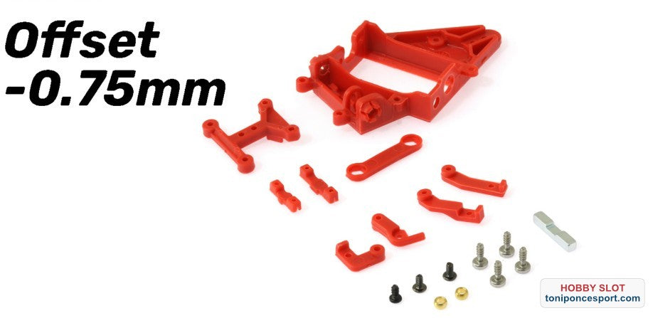 Soporte Motor AW RT3 Offset -0.75mm Extra-Hard (Rojo)