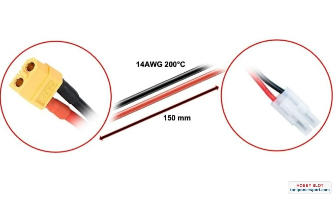 Conector Charging Cable XT60 fits for Tamiya 15cm.