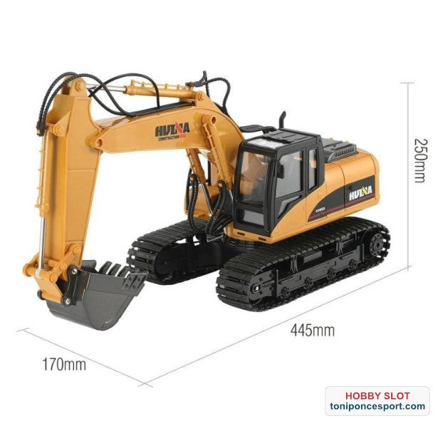 EXCAVADORA 1/14 PALA METALICA 2,4GHZ + MARTILLO + PINZA