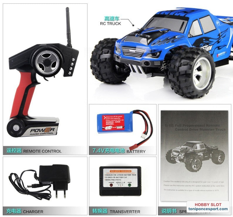 MONSTER 4WD RYR 2.4GHZ 50 Km/h. - A979 AZUL