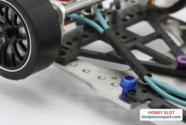 Casquillo sujección H 2mm Aluminio Azul con Cabeza Hexagonal autoblocante