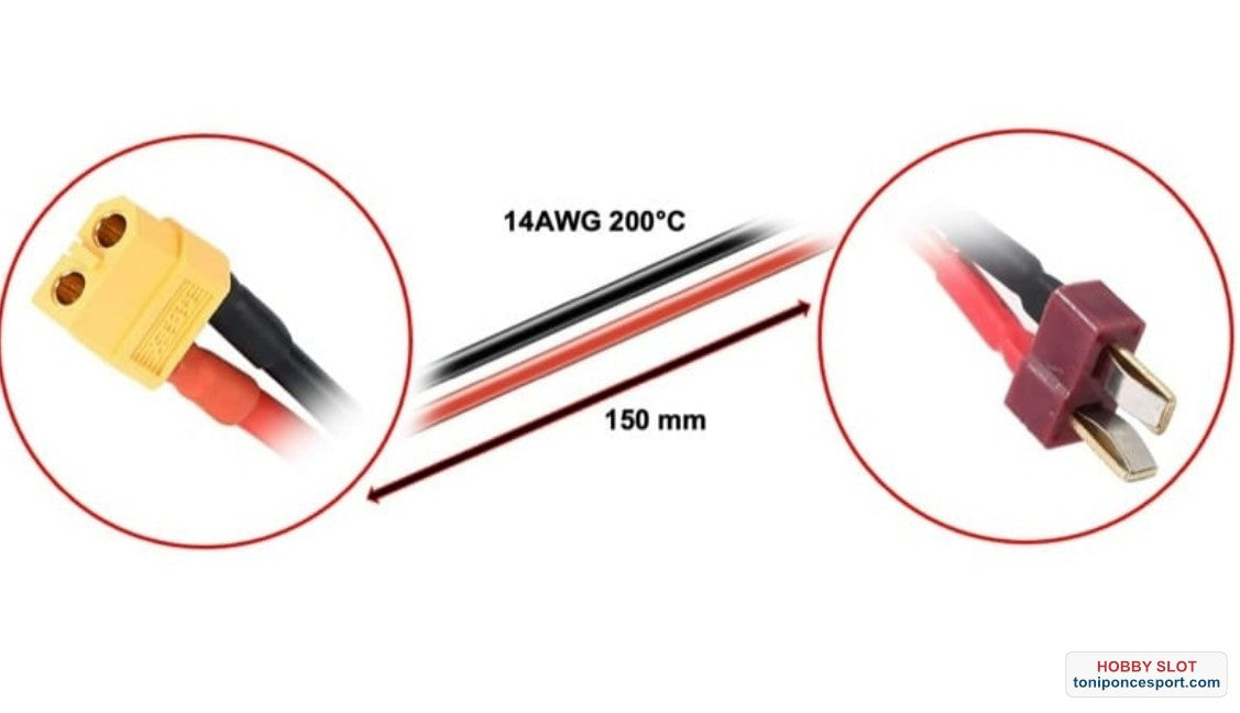 Conector Charging Cable XT60 fits for T-plug 15cm.