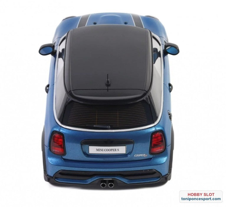 Mini Cooper S Azul Isla + Rayas Blancas 2021