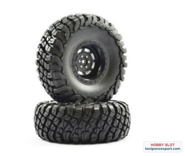 Ruedas FTX MAULER 2.2" ALL TERRAIN TYRES PRE-GLUED BLACK WHEELS
