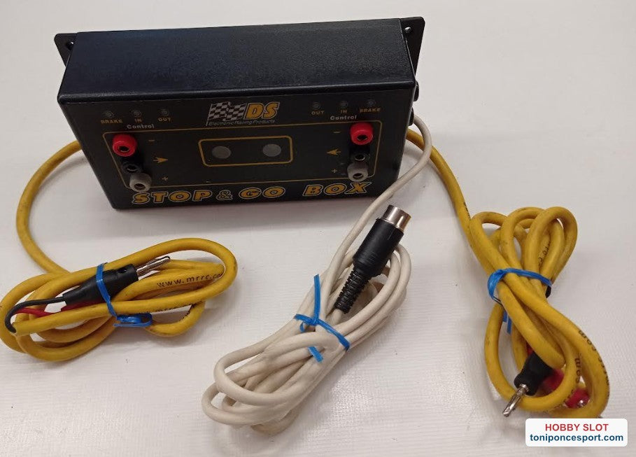 Caja Stop&Go 2.0 con 2 Relée + Freno para conexión de mandos, transformadores, cuentavueltas y pista. USADA