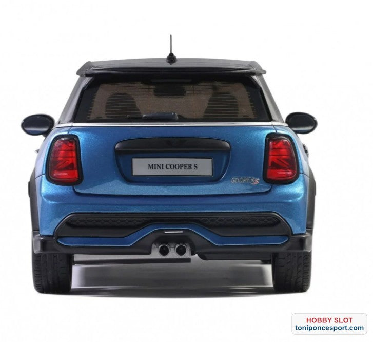 Mini Cooper S Azul Isla + Rayas Blancas 2021