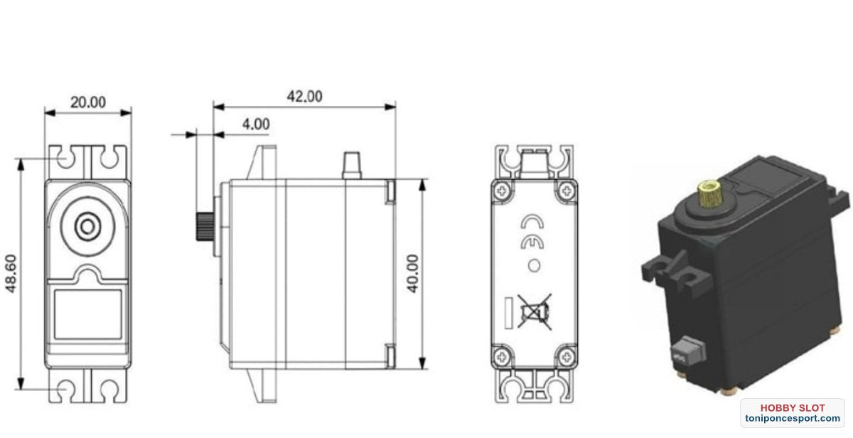 Servo "S350MH" 35kg 25T/JR Metal Gear