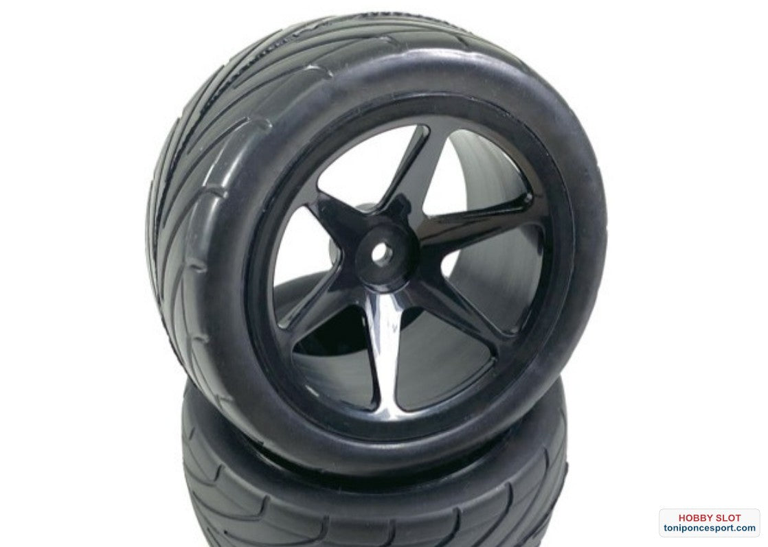 Ruedas Buggy Wheel Set "6 Spoke/Street" front black.