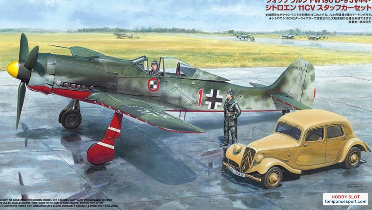 Avión Focke-Wulf Fw190 D-9 JV44 & Citroen 11CV Staff Car Set 1/48