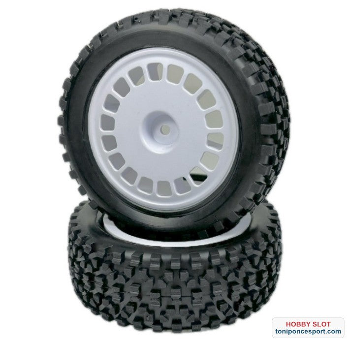 Ruedas Buggy Wheel Set "Mini Block" front white 2.