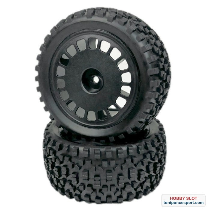 Ruedas Buggy Wheel Set "Mini Block" rear black 2.