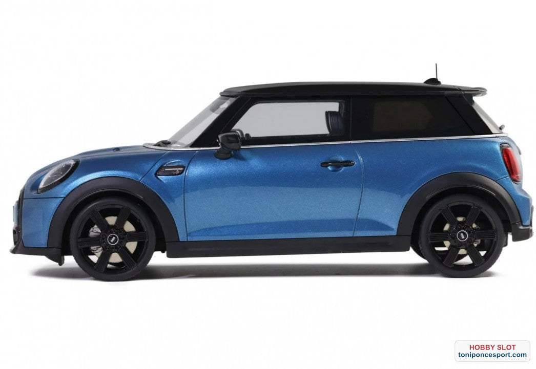 Mini Cooper S Azul Isla + Rayas Blancas 2021