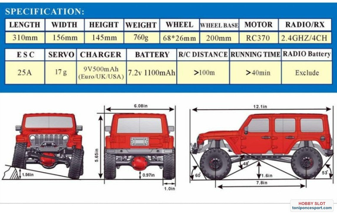 Crawler ADVENTURE JL1/16 4X4 WATERPROOF GRIS RTR