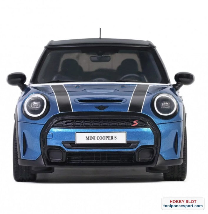 Mini Cooper S Azul Isla + Rayas Blancas 2021
