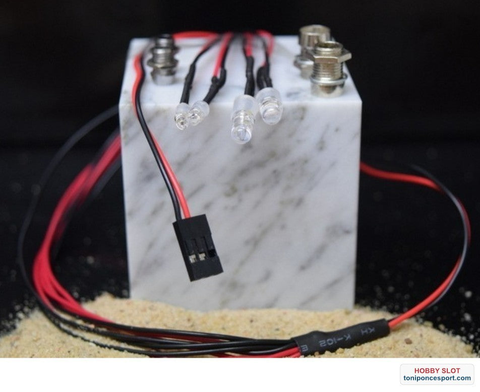 Luces LED set white/red with aluminum holder.