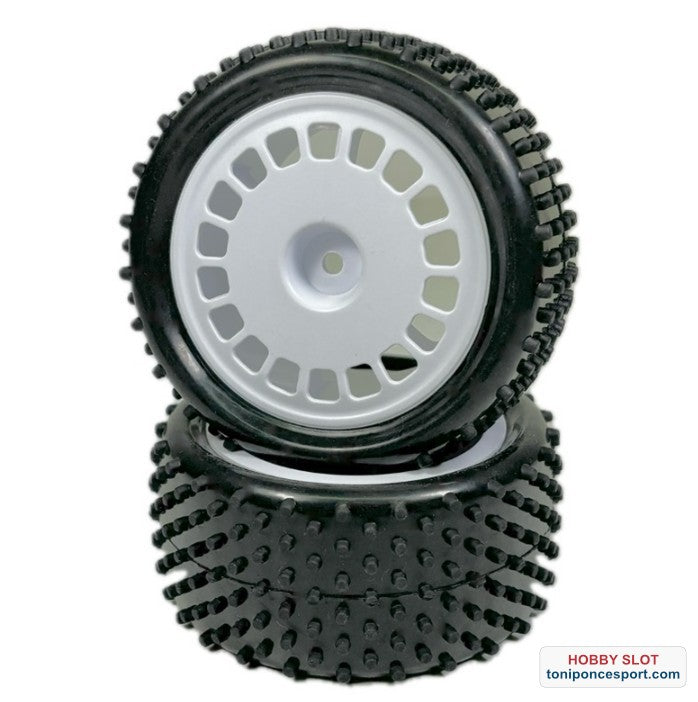 Ruedas Buggy Wheel Set "Mini Pin" rear white 2.