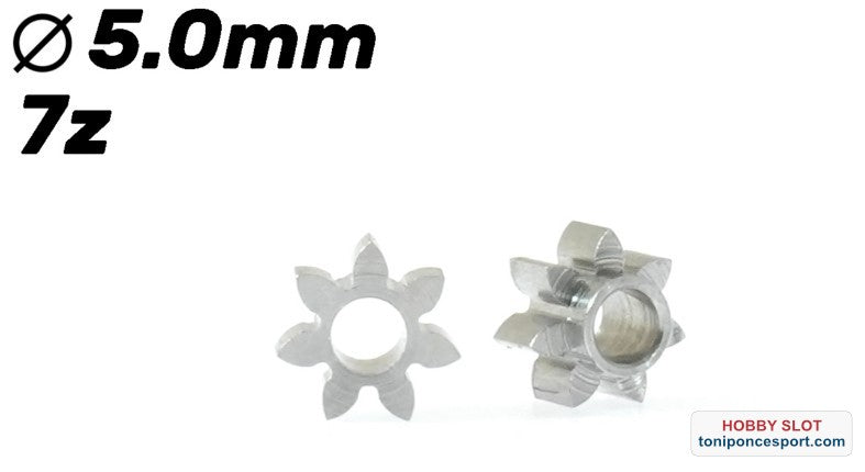 Piñón 7d. M50 acero para eje 2mm ø5,0mm x 2mm (x2)