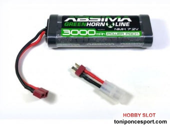 Batería NiMH Stick Pack 7,2V 3000 (T-Plug + Adaptador tamiya)