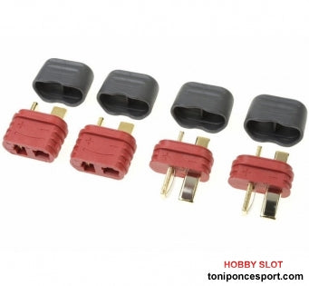 Conector - Deans - Gold Plated w/ Cap - Male + Female 2pcs