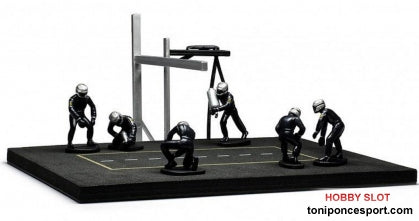 SET PIT STOP BLUE 6 FIGURES - Blue