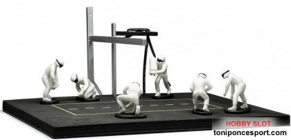 SET PIT STOP WHITE 6 FIGURES - White