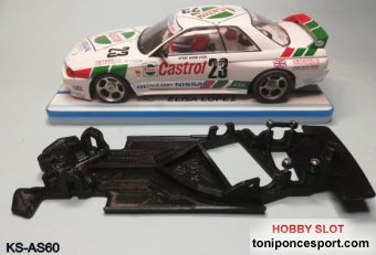 Chasis angular RACE SOFT  Nissan Skyline SlotIt. (necesario cortar el eje del motor)