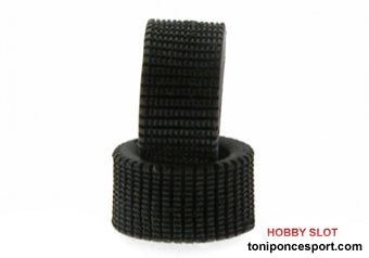 Neumaticos goma 24x12mm RT-Soft rayados especial sucio con corte aguja (x2)