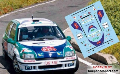 Calca Renault Clio Williams Rallye Villa de Adeje 1996 José Mª. Ponce - Gaspar León 1/18