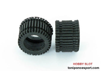 Neumaticos Slick Rallado 1/24 R. Aguja
