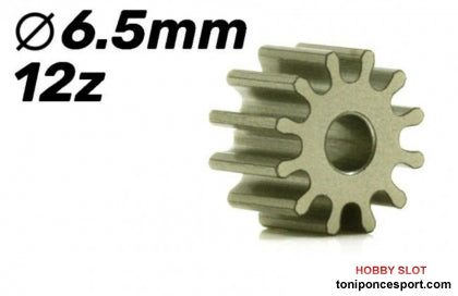Piñón 12d. Ergal . ø6,5mm para eje de 2mm