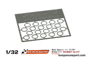 Separadores 0,10mm para Eje 3/32 en Fotograbado