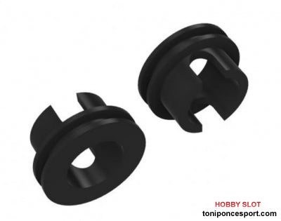 Polea 3DP Negra 8mm para Anclaje en Llanta Scaleauto (5,60mm)