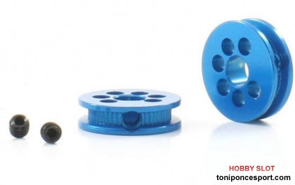 Polea Alumino mecanizado 8mm diam. para eje 3mm. Azul