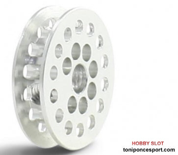 Polea Dentada 14d. p/correa 1.8mm. Eje 3/32 con Tornillo M2.