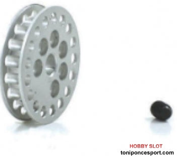 Polea dentada 17d. p/correa 1.8mm. Fijacion M2 para eje 3/32