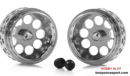 Llanta Aluminio 16.9x10mm. UltraLightweight V.2 para Eje 3/32 con tornillo M2,5. Peso 1,10 gr.