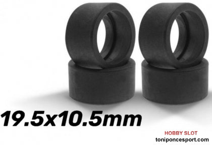 Neumatico Goma A-S25 (Shore 25) 19,5x10,5mm Racing Slick para Llantas de 15,8 a 17mm.