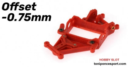 Soporte Motor AW RT3 Offset -0.75mm Extra-Hard (Rojo)