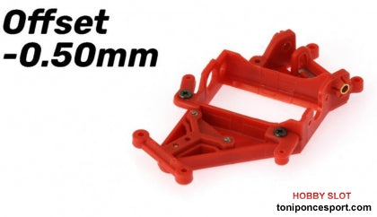 Soporte Motor AW RT3 Offset -0.50mm Extra-Hard (Rojo)