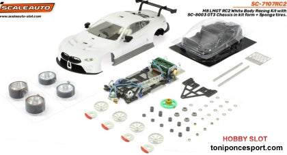 M8 LMGT White Body Racing Kit RC2 con Chasis SC-8003 GT3 en Kit + Ruedas Espuma