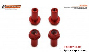 Casquillo sujección H 6mm Aluminio rojo con Cabeza Hexagonal autoblocante