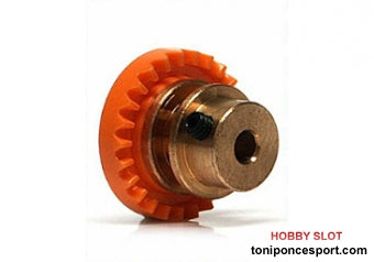 Corona 25d. motor en línea -STEP 2-. Bronce para eje 2.38mm (3/32"). Fijada mediante tornillo allen M2.