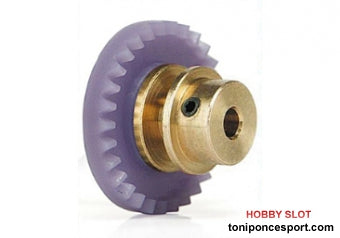 Corona 29d. motor en línea -STEP 2-. Bronce para eje 2.38mm (3/32"). Fijada mediante tornillo allen M2.