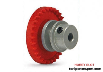 Corona 30d. motor en línea -STEP 2-. Aluminio para eje 2.38mm (3/32"). Fijada mediante tornillo allen M2.