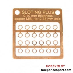 Separador 0,10 mm. MINI BRONCE para eje 2,38 mm.