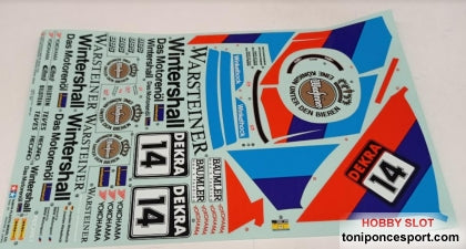 Pegatinas 1/10 BMW M3 E30 Decoración Oficial Circuitos