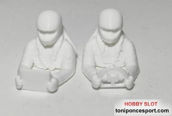 Muñecos Piloto y Copiloto1/24 3D Casco Cerrado (x2)