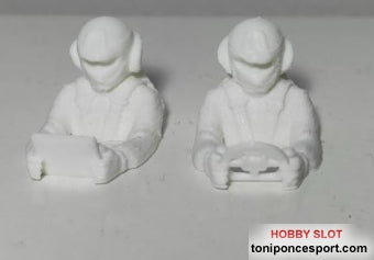 Muñecos Piloto y Copiloto 1/24 3D Casco Abierto (x2)