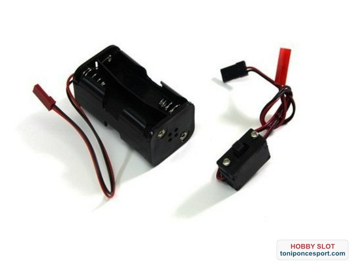 Porta pilas + interruptor.